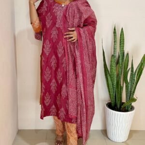 Alternative view of LEAF PRINTED SALWAR SET CH07