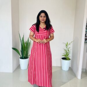 TRENDY STRIPE COTTON CHURIDAR CUT NIGHTY 2557CN